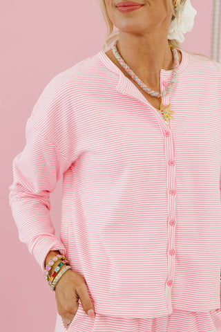 Kayna Stripe Fleece Pant Set