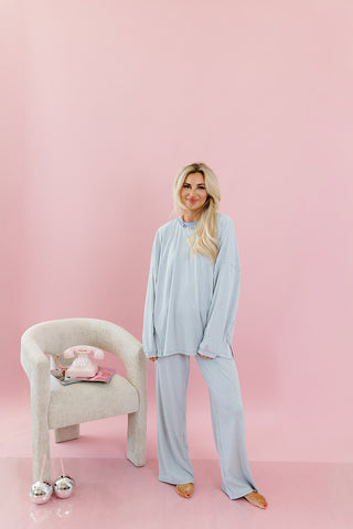 Mika Stripe Lounge Pants in Periwinkle