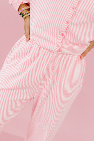 Kayna Stripe Fleece Pant Set