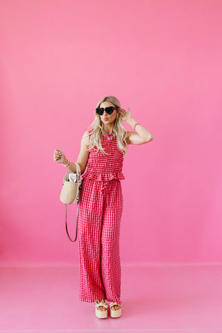 Ivy Smocked Gingham Pants