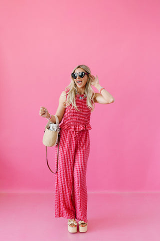 Ivy Smocked Gingham Pants
