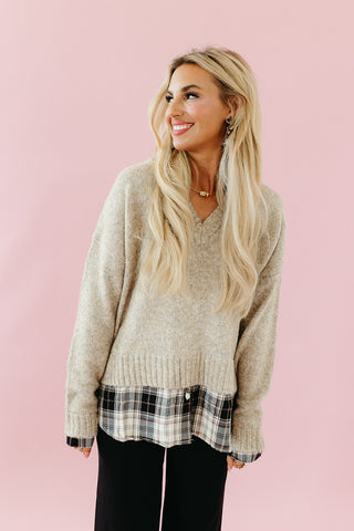 Lia Plaid Layer Sweater