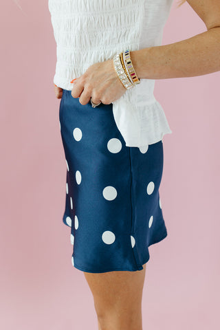 Loren Polka Dot Skort in Navy