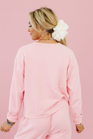 Kayna Stripe Fleece Pant Set