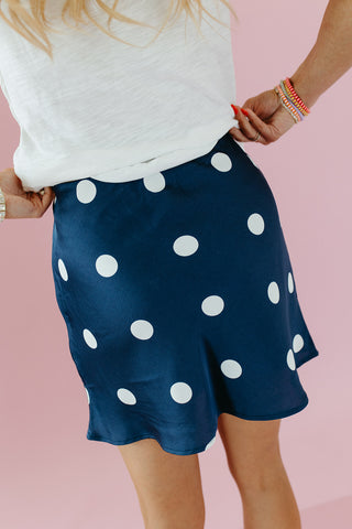 Loren Polka Dot Skort in Navy