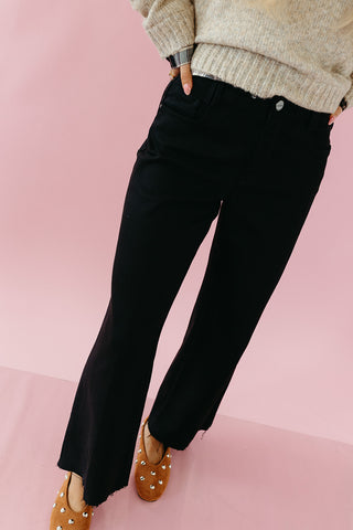 Hannah High Rise Ankle Jeans in Black