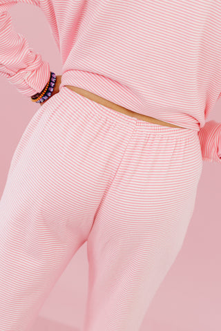 Kayna Stripe Fleece Pant Set