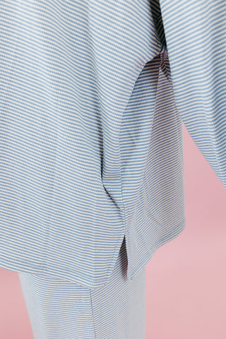 Mika Striped Tunic Top in Perwinkle