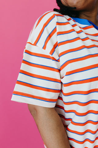 Coralee Stripe Boxy Tee