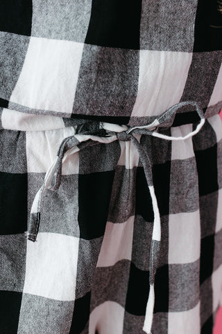 Indy Gingham Tank & Short Set in Black/Off White