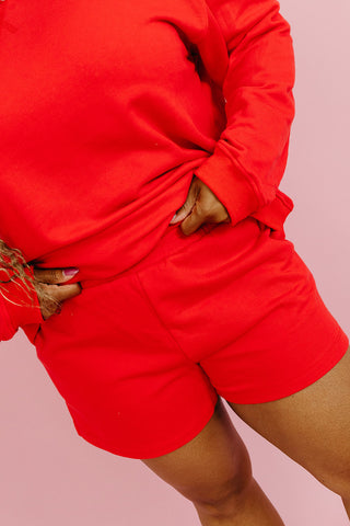 Kerri Mock Neck + Shorts Set in Chili