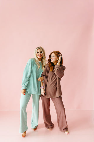 Nyah Striped Lounge Pants in Green