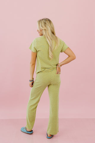 Haley Brushed Stripe Pants in Yellow