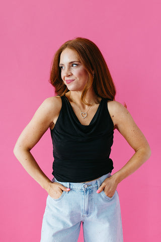 Aubrie Sleeveless Knit Top in Black