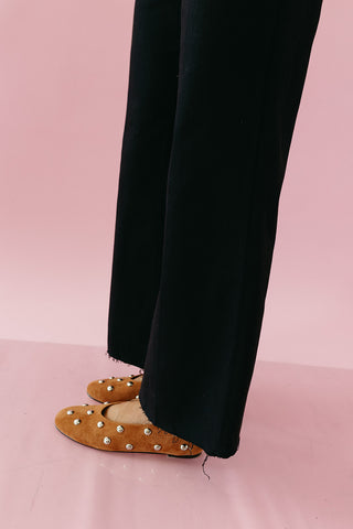 Hannah High Rise Ankle Jeans in Black