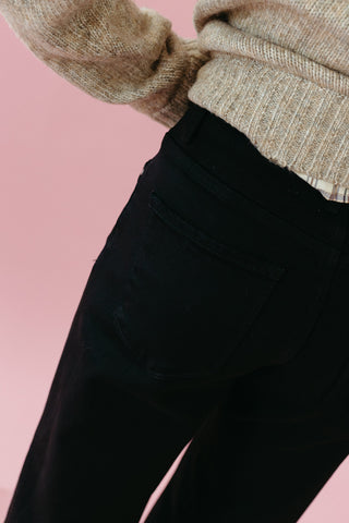 Hannah High Rise Ankle Jeans in Black