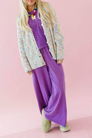Neely Knit Pants in Plum