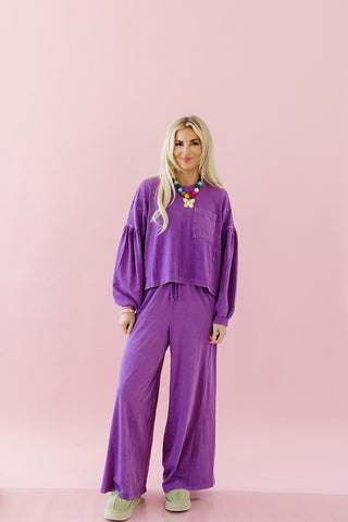 Neely Long Sleeve Top in Plum