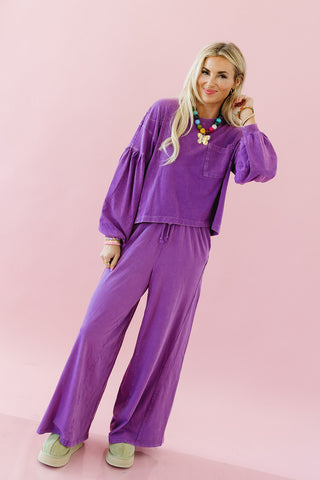 Neely Long Sleeve Top in Plum