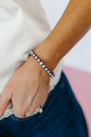 Ava Bracelet in Turquoise/Deep Red