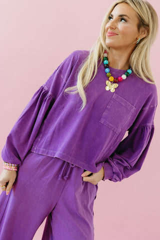 Neely Long Sleeve Top in Plum