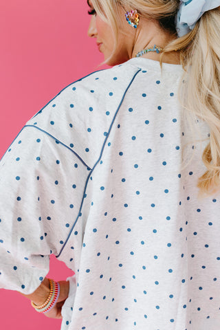 Wesleigh Polka Dot French Terry Top