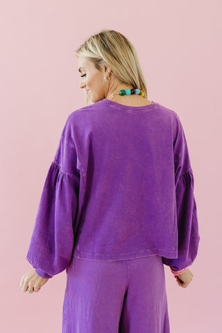 Neely Long Sleeve Top in Plum