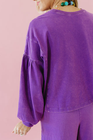 Neely Long Sleeve Top in Plum