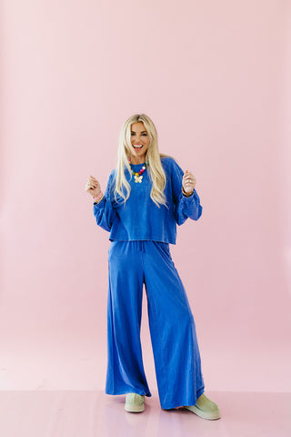 Neely Knit Pants in Cobalt