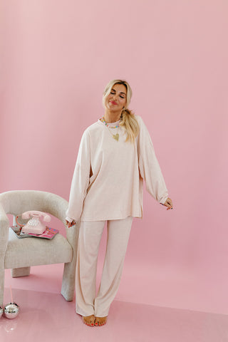 Mika Striped Tunic Top in Baby Pink
