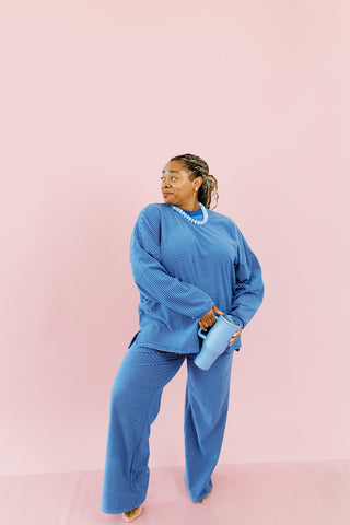 Nyah Striped Lounge Pants in Royal