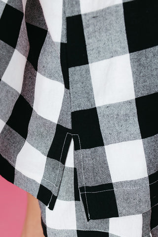 Indy Gingham Tank & Short Set in Black/Off White