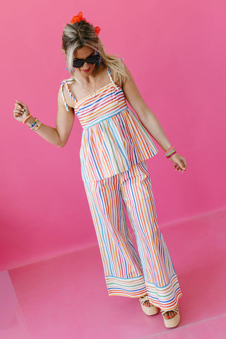 Kyler Multi Colored Baby Doll Top