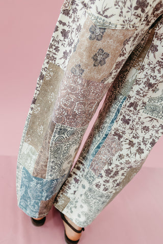 Sally Earth Block Printed Barrel Jean