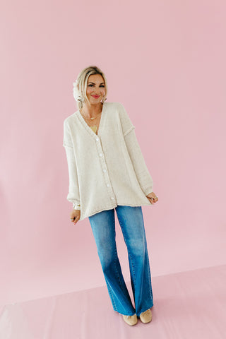 Helena Chunky Cardigan in Oatmeal