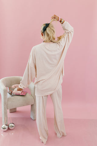 Mika Stripe Lounge Pants in Baby Pink