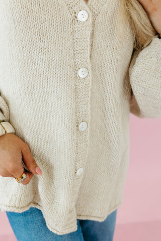 Helena Chunky Cardigan in Oatmeal