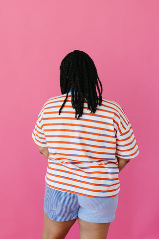 Coralee Stripe Boxy Tee