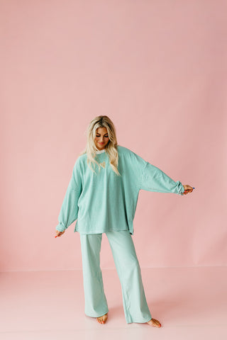 Nyah Striped Tunic Top in Green
