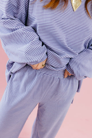 Nyah Striped Lounge Pants in Purple