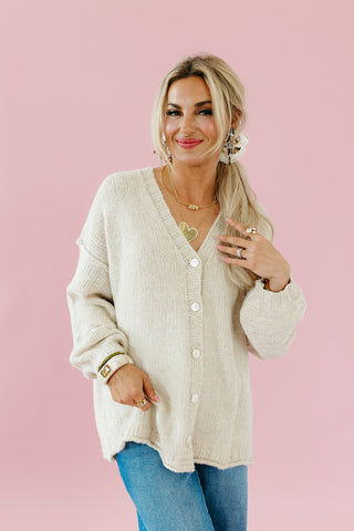 Helena Chunky Cardigan in Oatmeal