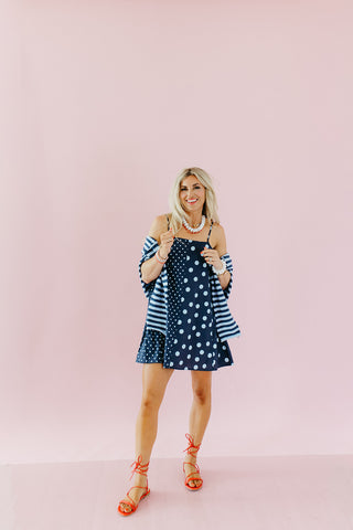 Hilly Polka Dot Mini Dress in Midnight