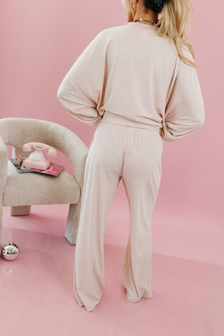 Mika Stripe Lounge Pants in Baby Pink