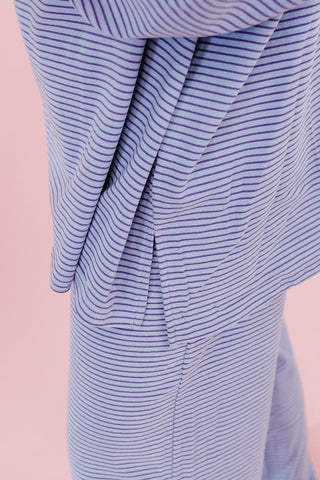 Nyah Striped Tunic Top in Purple