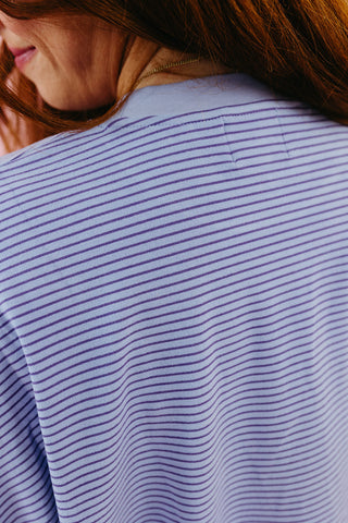 Nyah Striped Tunic Top in Purple