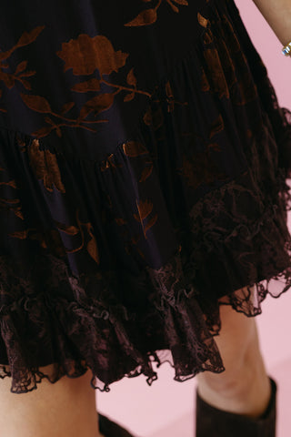 Jenni Floral Lace Trim Mini Dress