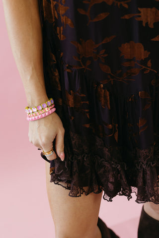 Jenni Floral Lace Trim Mini Dress