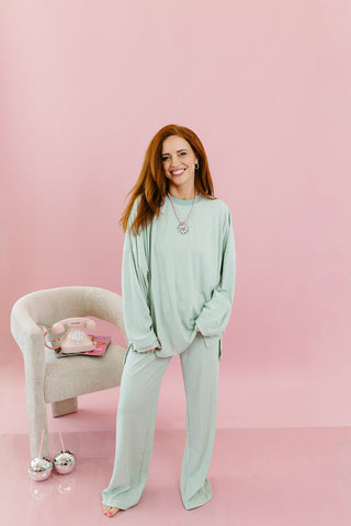 Mika Stripe Lounge Pants in Mint