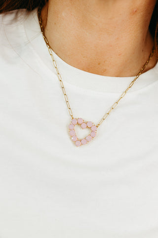 Katie Heart Necklace in Opal