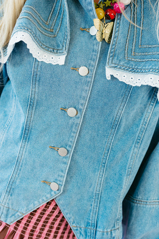 Kori Pintuck Collar Denim Jacket